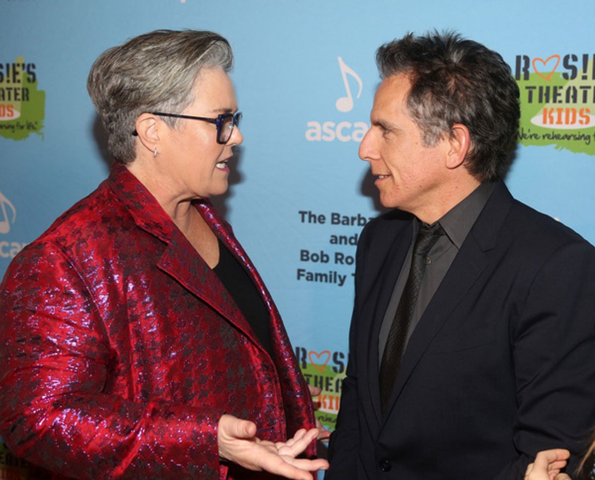 NEW YORK, NEW YORK - NOVEMBER 18: Rosie O'Donnell and Honoree Ben Stiller chat at the 2019 Rosie's Theater Kids Fall Gala at The New York Marriott Marquis on November 18, 2019 in New York City. (Photo by Bruce Glikas/WireImage) at 
