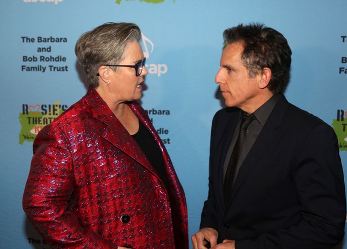 NEW YORK, NEW YORK - NOVEMBER 18: Rosie O'Donnell and Honoree Ben Stiller chat at the 2019 Rosie's Theater Kids Fall Gala at The New York Marriott Marquis on November 18, 2019 in New York City. (Photo by Bruce Glikas/WireImage) at 
