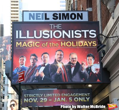 Theatre Marquee unveiling for  "The Illusionists - Magic of the Holidays" at the Neil Photo
