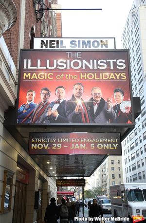 Theatre Marquee unveiling for "The Illusionists - Magic of the Holidays" at the Neil Simon Theatre on November 19, 2019 in New York City. @ BroadwayWorld Theatre Marquee unveiling for "The Illusionists - Magic of the Holidays" at the Neil Photo
