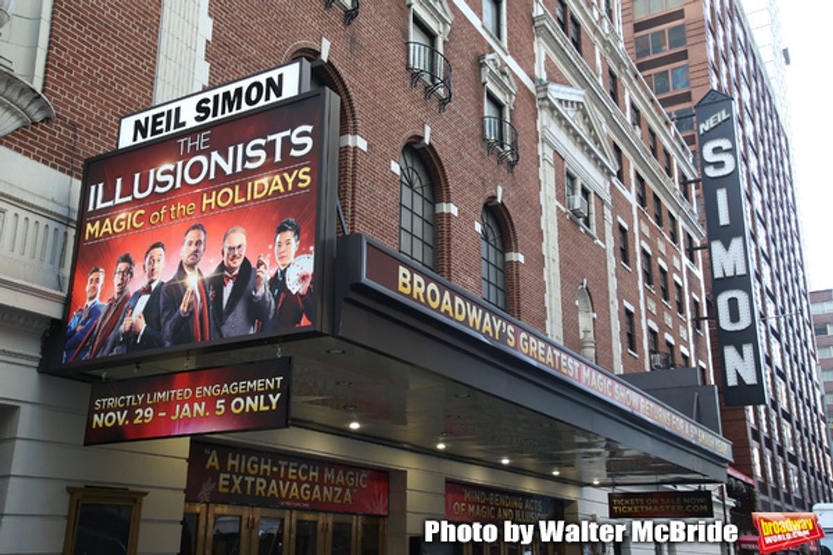 Theatre Marquee unveiling for  'The Illusionists - Magic of the Holidays' at the Neil Simon Theatre on November 19, 2019 in New York City. at 