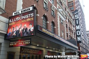 Theatre Marquee unveiling for "The Illusionists - Magic of the Holidays" at the Neil Simon Theatre on November 19, 2019 in New York City. @ BroadwayWorld Theatre Marquee unveiling for "The Illusionists - Magic of the Holidays" at the Neil Photo