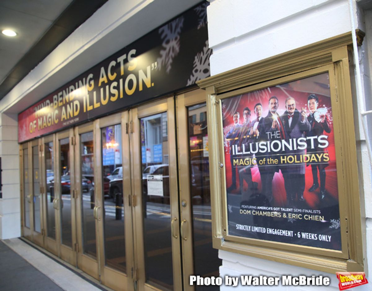 Theatre Marquee unveiling for  'The Illusionists - Magic of the Holidays' at the Neil Simon Theatre on November 19, 2019 in New York City. at 