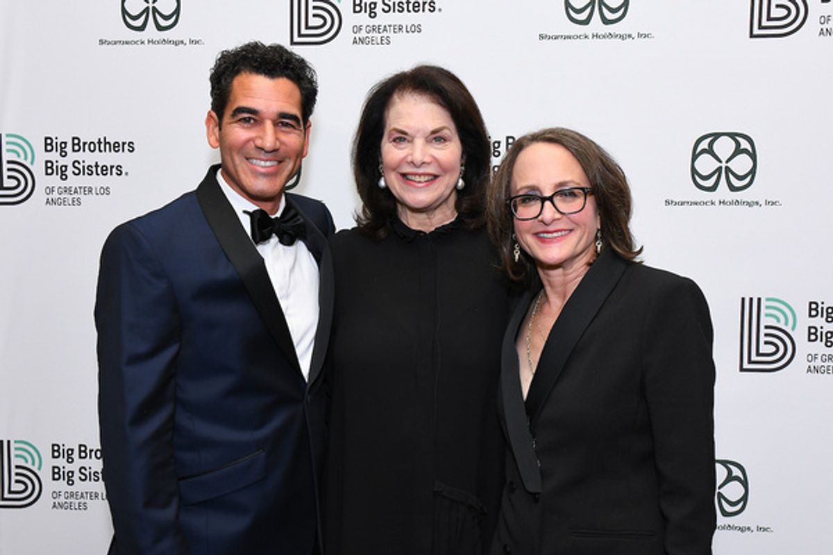 Brock Moseley (Chair of BBBSLA Board), with Sherry Lansing (C) and Nina Jacobson.  at 