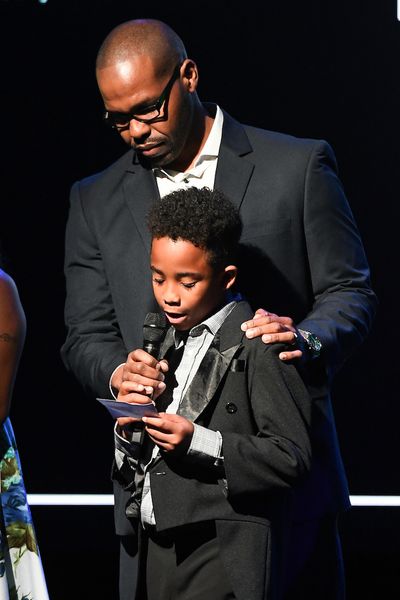 Big Brother Chris Smith encourages his ''Little'',  Rovan.  Photo
