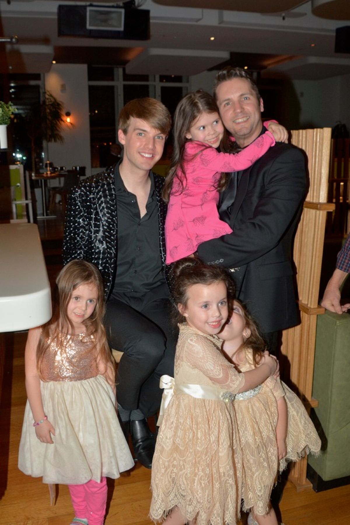 Mark William, Clint Edwards with Bella, Olivia, Aria and Mila at 