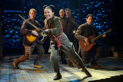  Dorcas Leung (Despereaux) with (back l to r) Ryan Melia (Librarian), Betsy Morgan (Q Photo