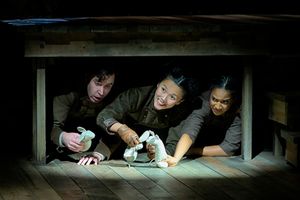 Ben Ferguson (Furlough), Dorcas Leung (Despereaux), and Yasmeen Sulieman (Merlot) @ BroadwayWorld Ben Ferguson (Furlough), Dorcas Leung (Despereaux), and Yasmeen Sulieman (Merlot) Photo
