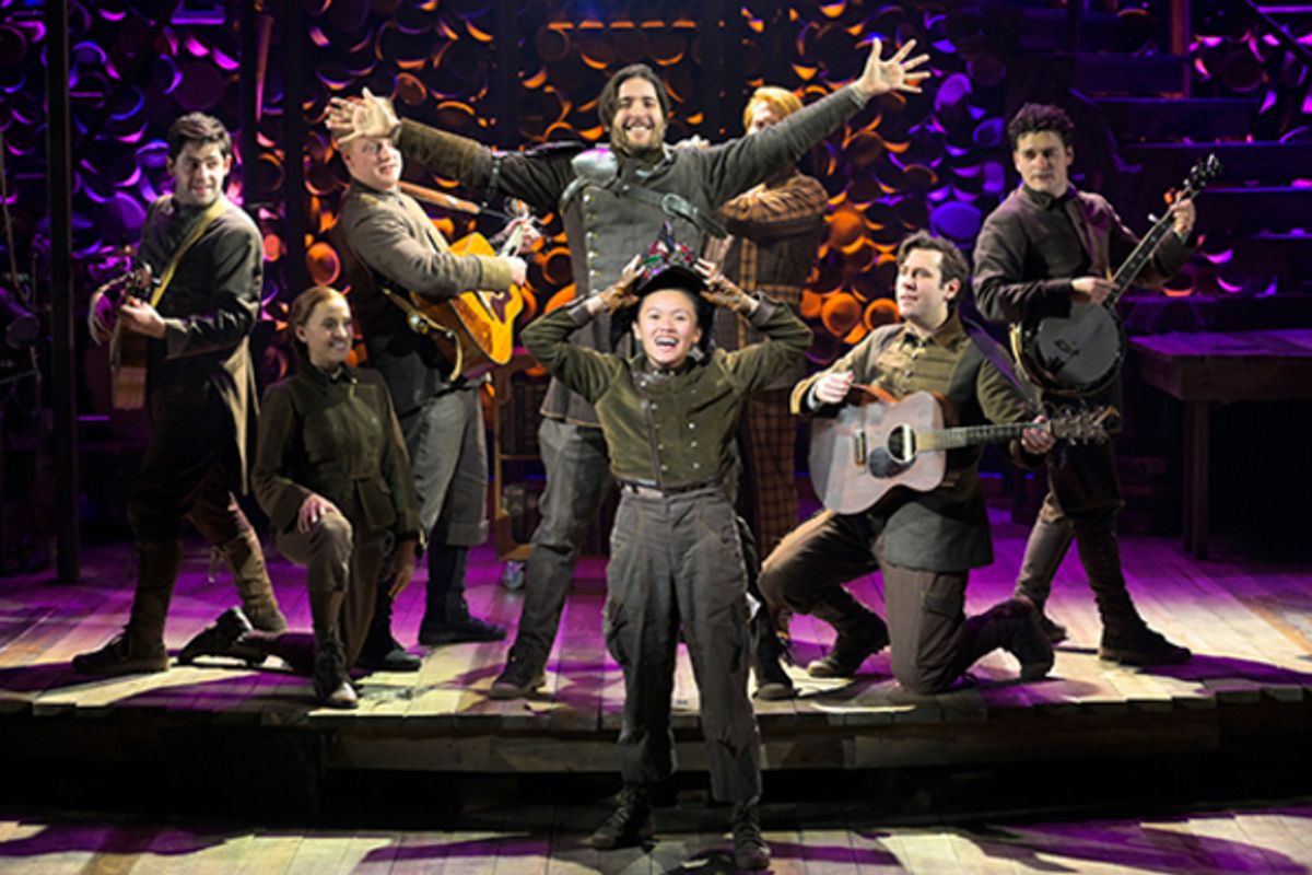(front) Dorcas Leung (Despereaux) and Dan Weschler (Stained-Glass Knight) with (back l to r) Curtis Gillen (Most High Head Mouse), Betsy Morgan (Antoinette), Matt Nuernberger (Botticelli), Ryan Melia (Librarian), Ben Ferguson (Furlough), and Alex Falberg (Lester) at 