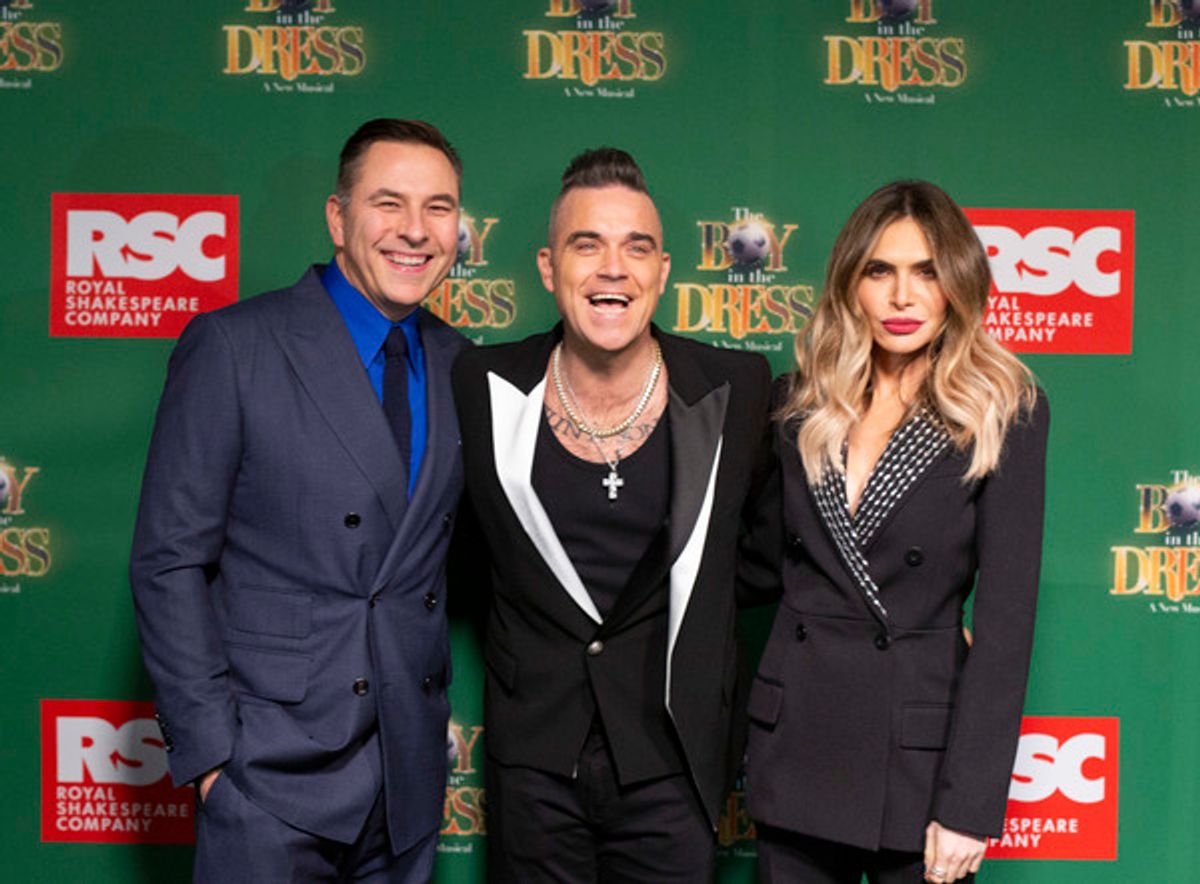 David Walliams with Robbie Williams and wife Ayda Field  at 
