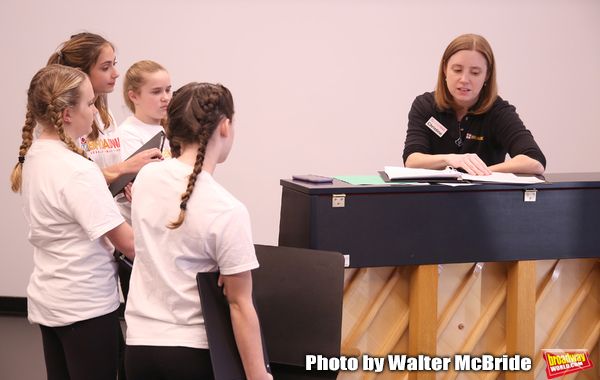 Christine Riley and The Camp Broadway Kids Ensemble in rehearsal  Photo