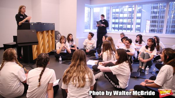 Christine Riley and Julianne Merrill with The Camp Broadway Kids Ensemble in rehearsa Photo