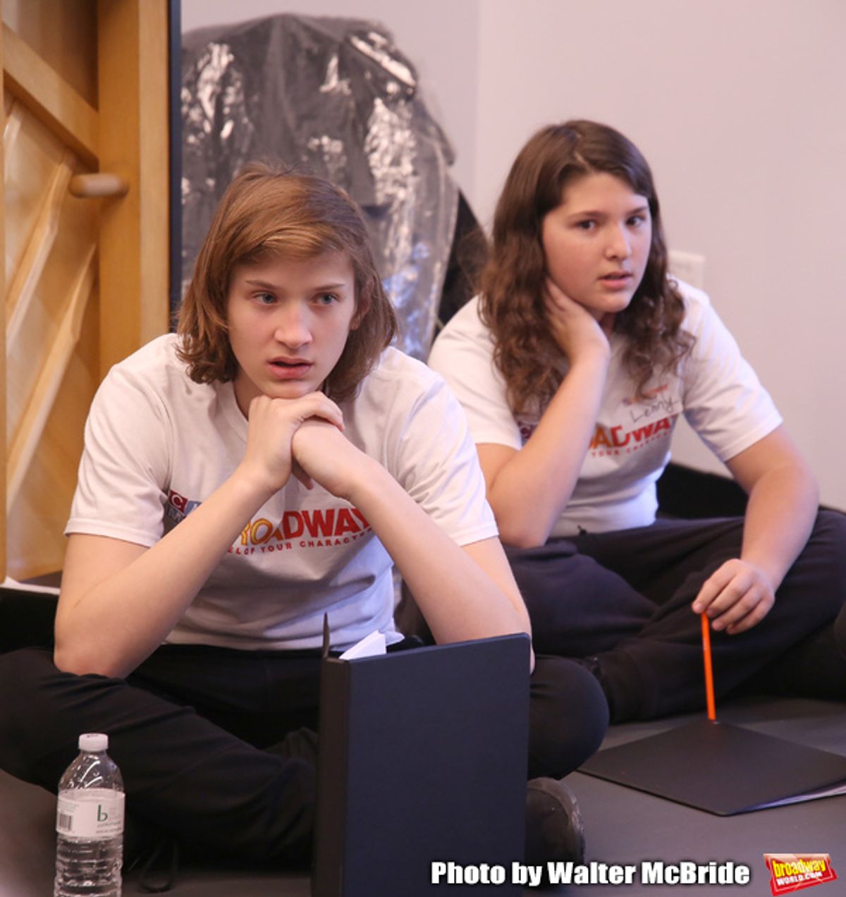 Frankie Lane and Lenny Lane from The Camp Broadway Kids Ensemble in rehearsal at 