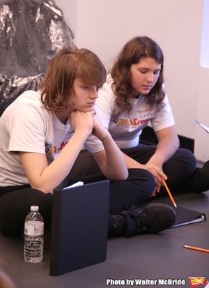 Frankie Lane and Lenny Lane from The Camp Broadway Kids Ensemble in rehearsal  Photo