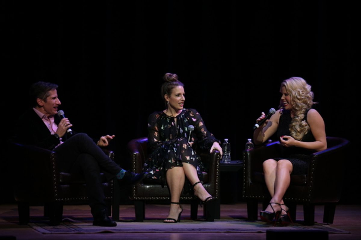 Jessie Mueller, Seth Rudetsky, Megan Hilty at 