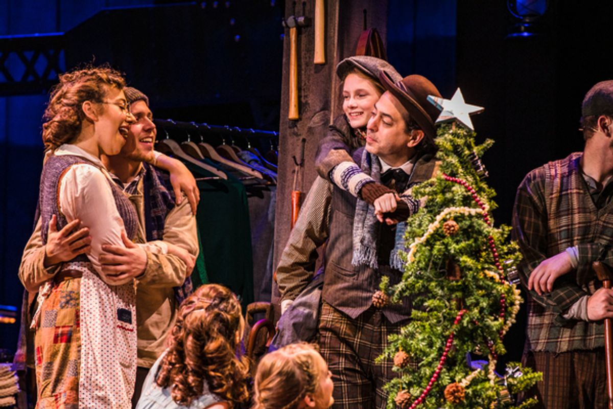 Julia Getz, Josh Bryan, Sachi Capitani and Billy Butler and company members as the Cratchit Family 
 at 