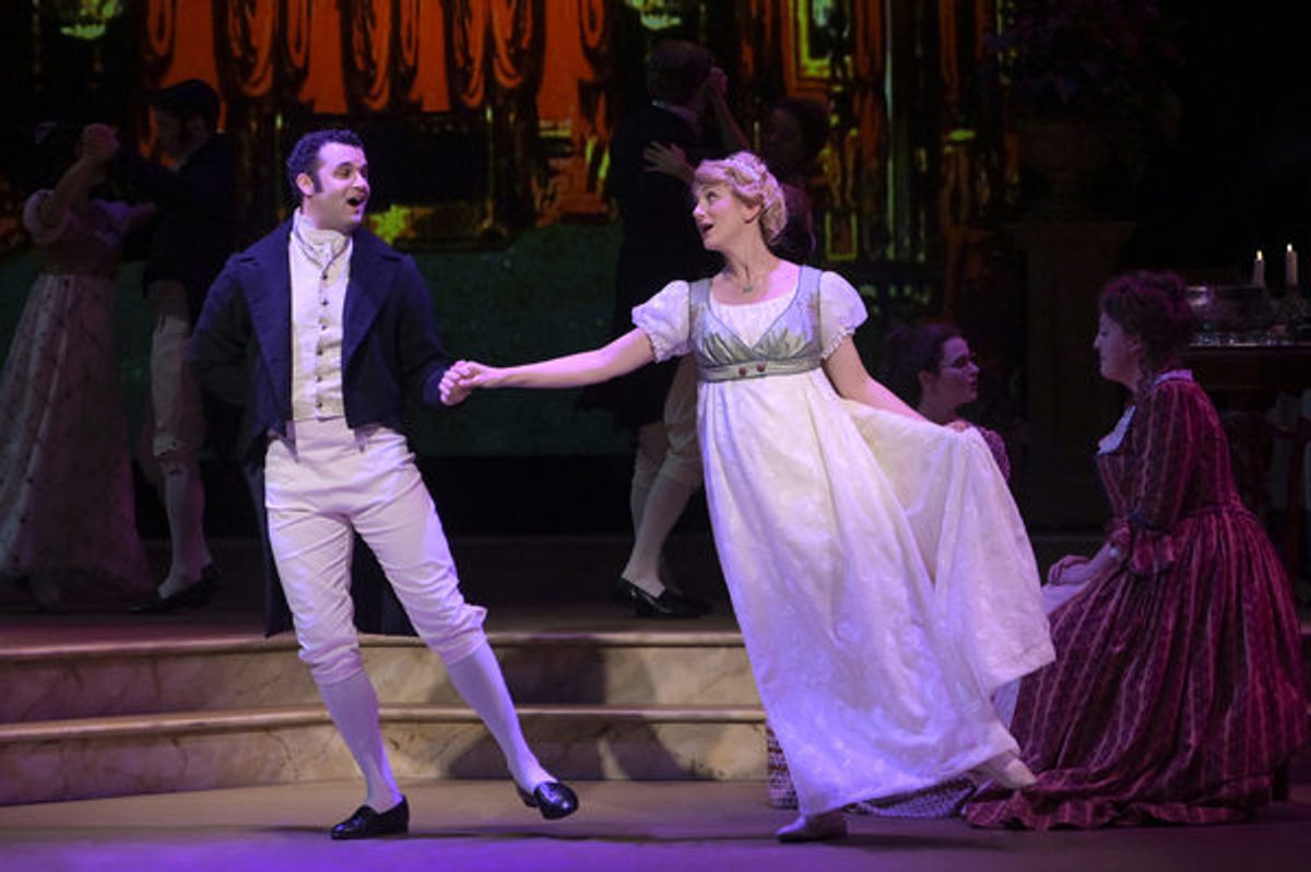 Mr. Bingley (Travis Leland) and Jane (Sharon Rietkerk) at 