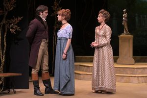 Mr. Darcy (Justin Mortelliti), Elizabeth (Mary Mattison), Caroline Bingley (Monique H Photo