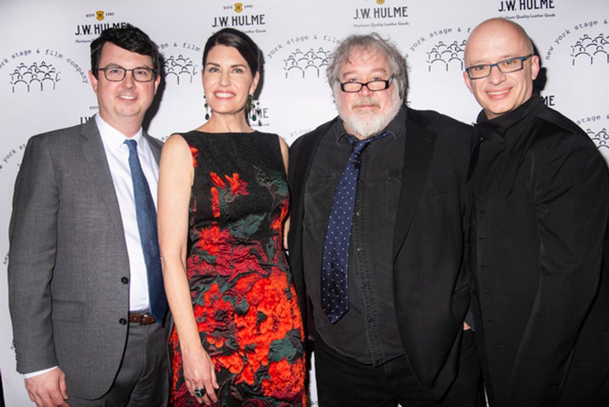 NYSAF Executive Director Thomas Pearson, Honorees Diana DiMenna and Tom Hulce, and NYSAF Artistic Director Christopher Burney  at 