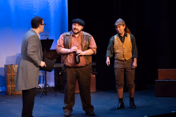 Durdles (Aaron Mann) and Deputy (Bryce Ancil) cause trouble for The Chairman (Dustin  Photo