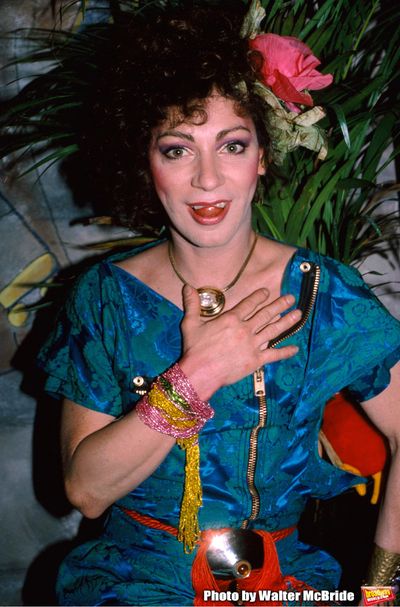 Holly Woodlawn performing in the Off Broadway Show 'THE GAME SHOW' on May 1, 1982 in  Photo
