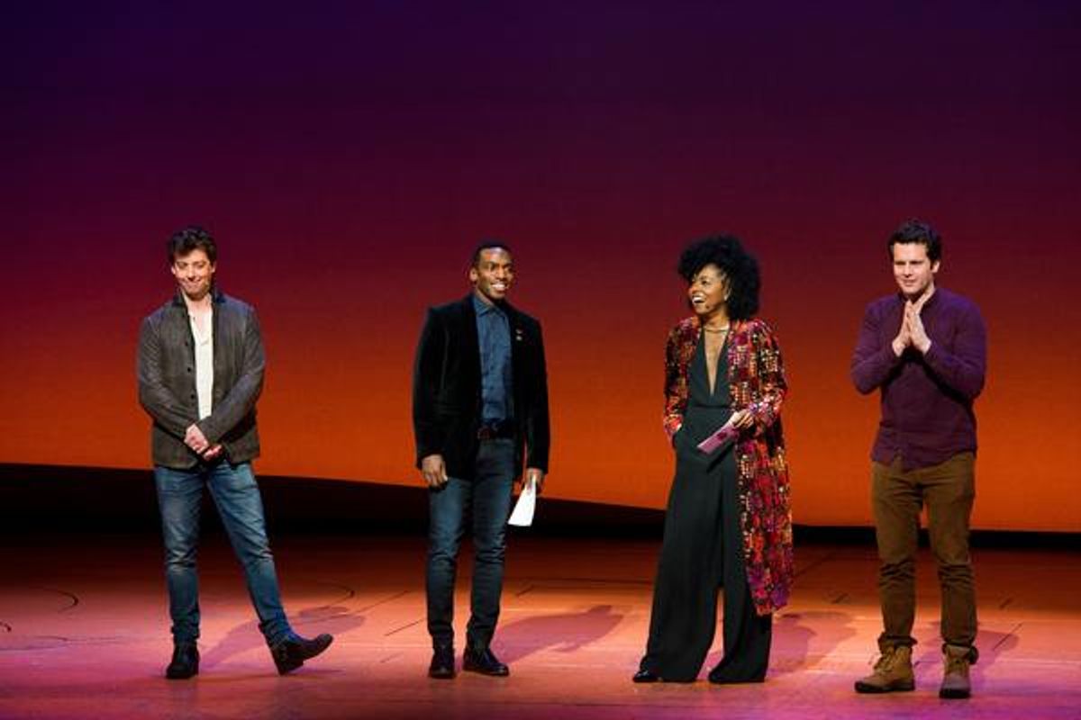 Christian Borle, Daniel J. Watts, Adrienne Warren, Jonathan Groff  at 