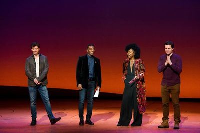 Christian Borle, Daniel J. Watts, Adrienne Warren, Jonathan Groff  Photo