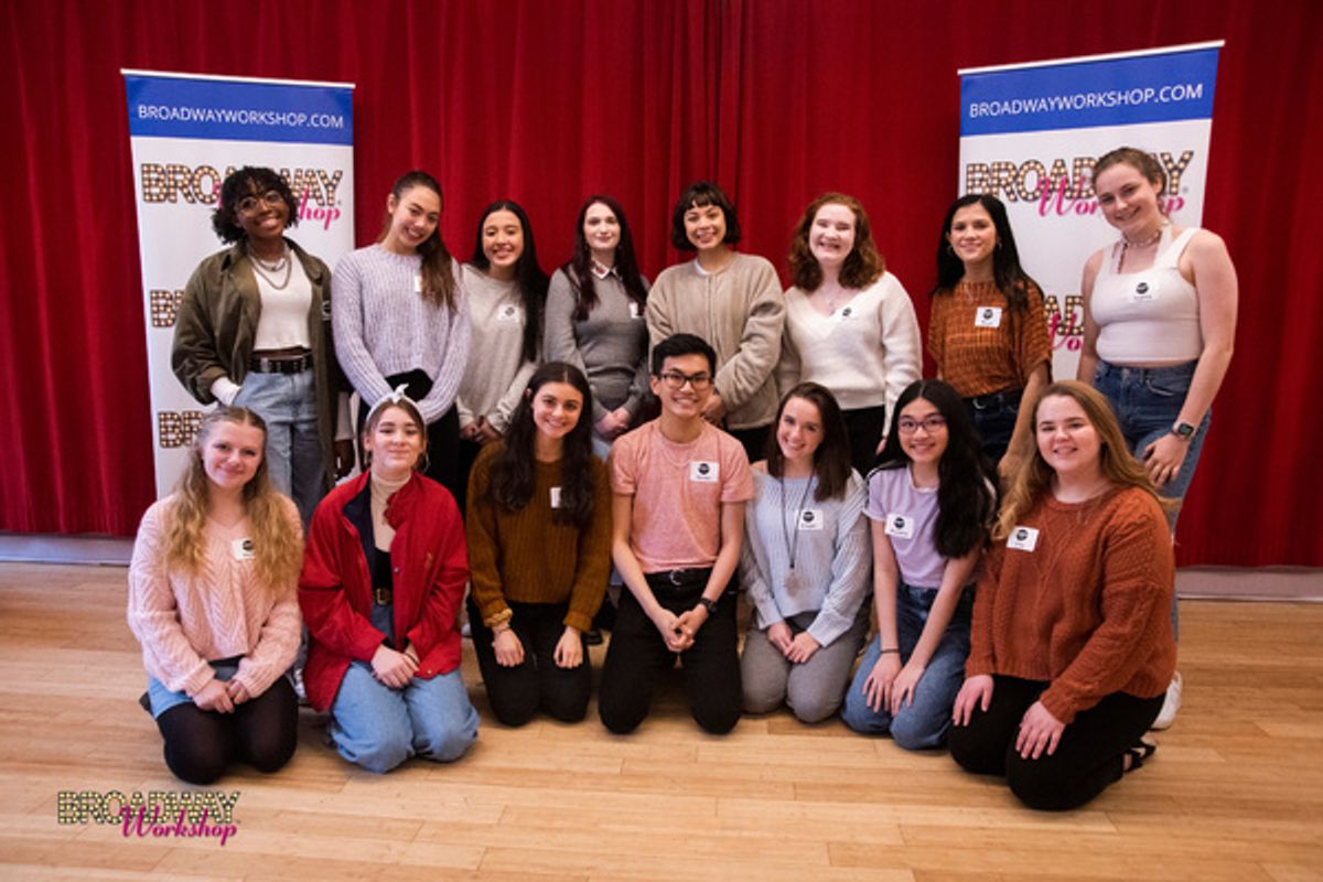 Eva Noblezada and with Broadway Workshop students at 