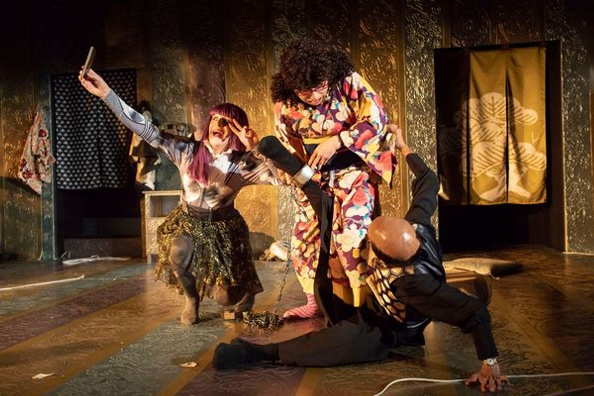 Glyn Pritchard, Hideki Noda, Kathryn Hunter  at 