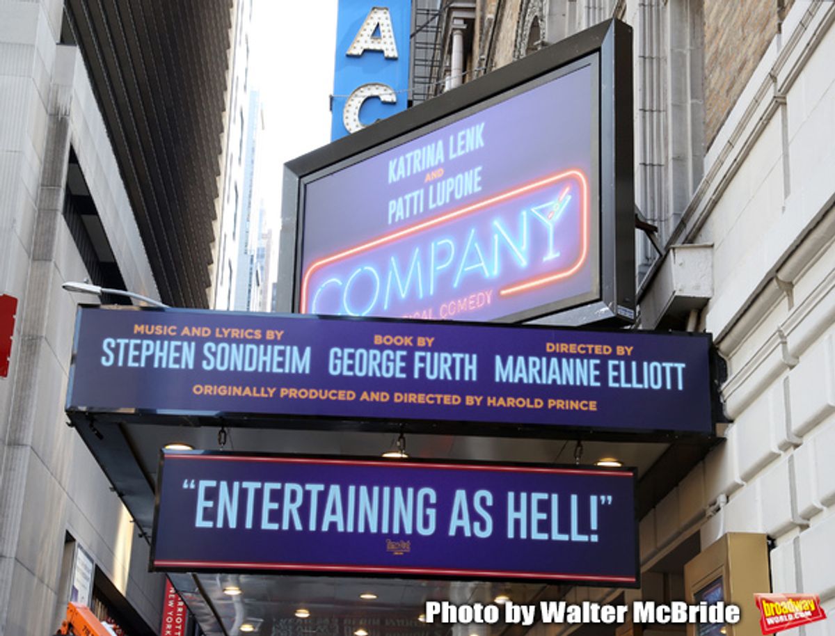 Theatre Marquee unveiling for 'Company' starring Katrina Link and Patti LuPone at the Jacobs Theatre on December 13, 2019 in New York City.  at 