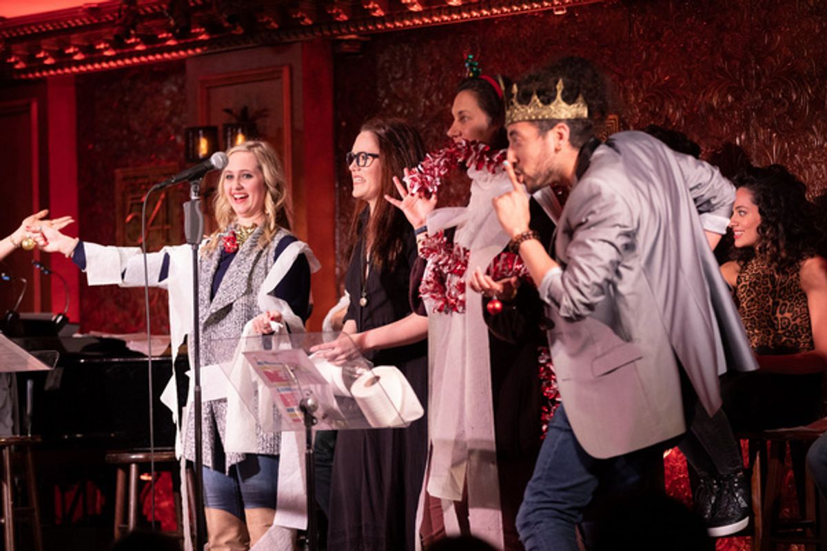 Emily Koch, Heath Saunders and audience members at 