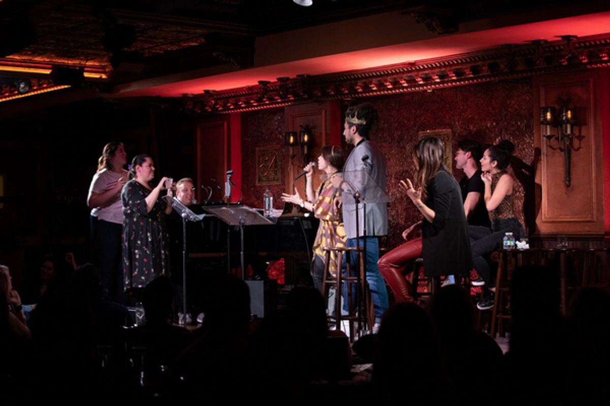 Lauren Marcus, Heath Saunders and audience members at 