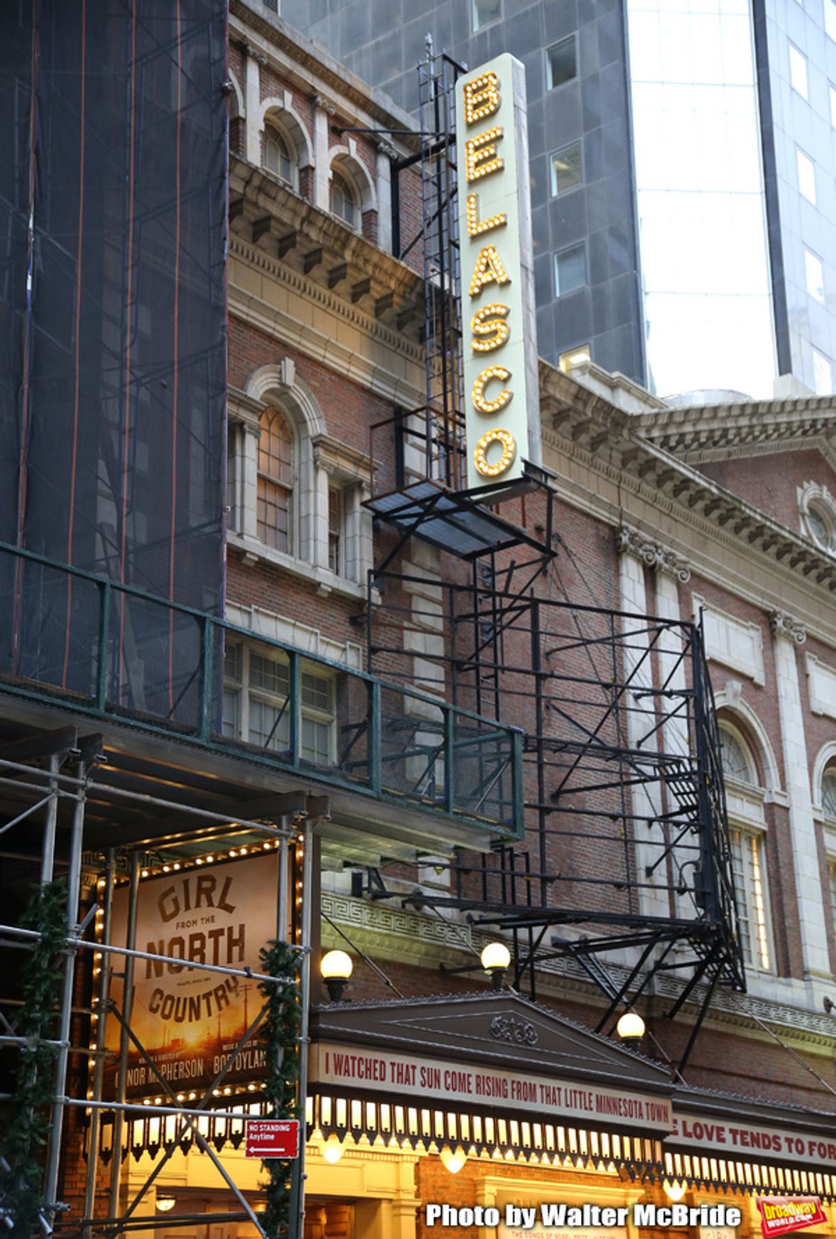 Theatre Marquee for 'Girl From The North Country', with songs by Bob Dylan, at the Belasco Theatre on December 11, 2019 in New York City. at 