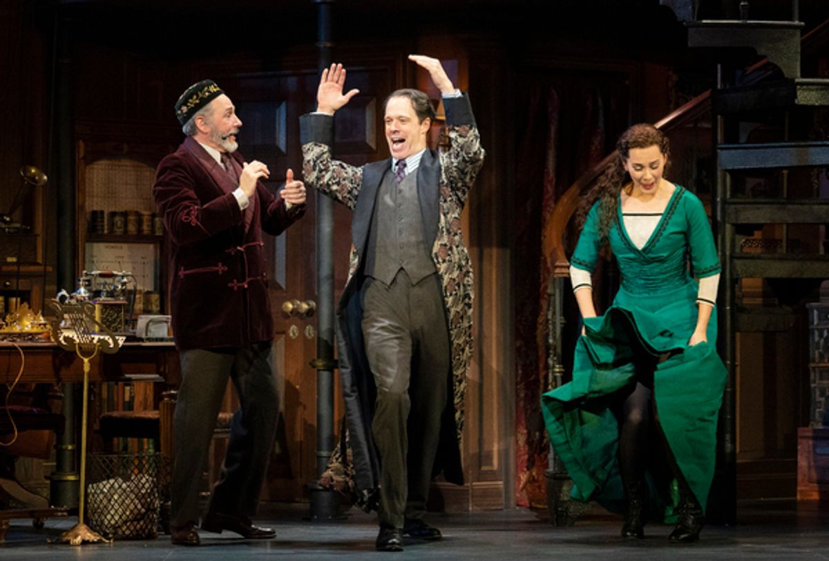 Kevin Pariseau as Colonel Pickering, Laird Mackintosh as Professor Henry Higgins and Shereen Ahmed as Eliza Doolittle in The Lincoln Center Theater Production of Lerner & Loeweâ€™s MY FAIR LADY

 at 