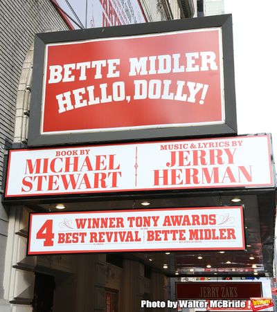 Tony Award flare for the Bette Midler 'Hello, Dolly' Marquee at The Shubert Theatre o Photo