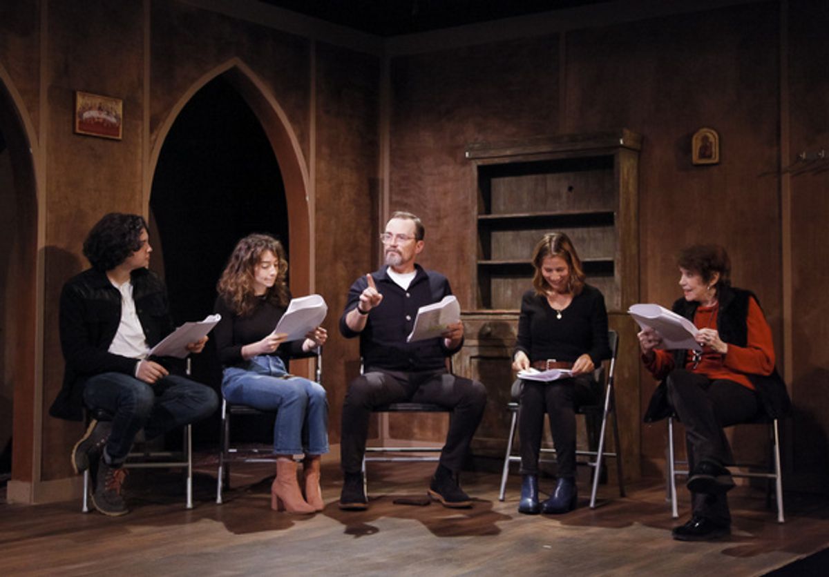 The Pack at The Ruskin...A Holiday-Themed Evening. Photo by Tibrina Hobson. From left: Max Burkholder, Beth Triffon, Tim Ransom, Terry Walters, Marcia Rodd. at 