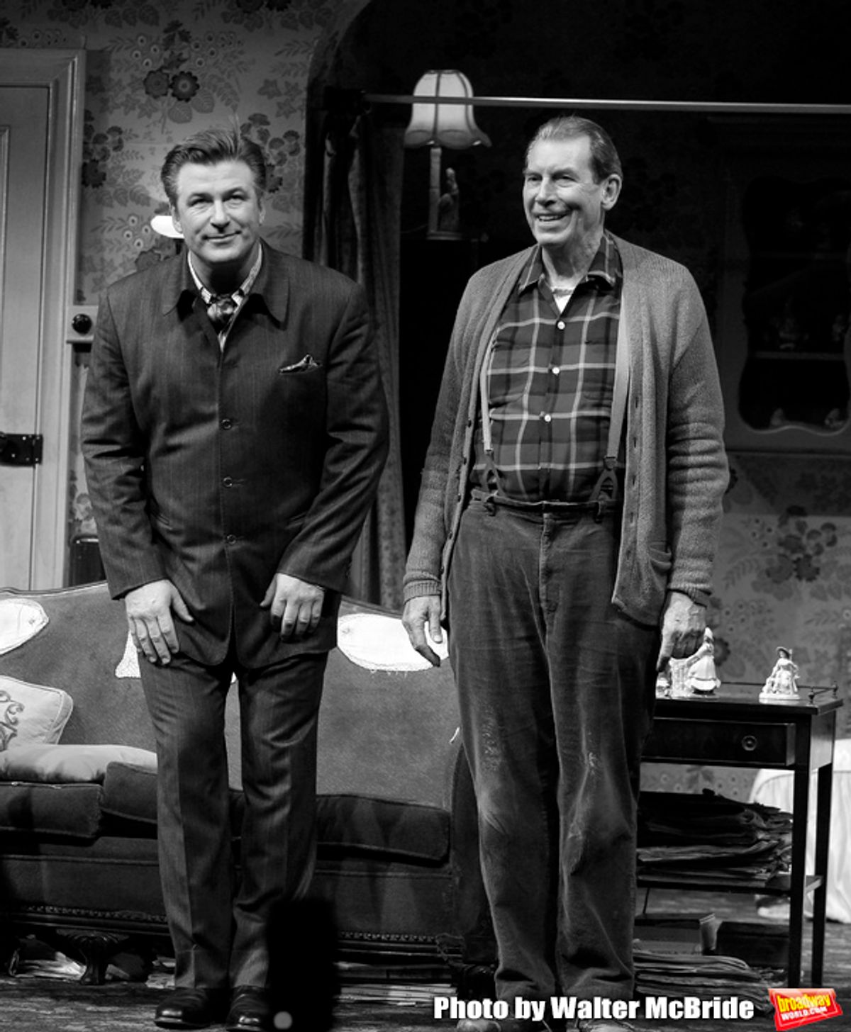 Alec Baldwin and Richard Easton during the Curtain Call for The Opening Night Performance of The Roundabout Theatre Company's Production of  ENTERTAINING MR. SLOANE at the Laura Pels Theatre in New York City.
March 16, 2006 at 