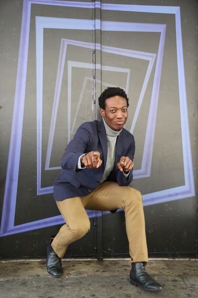 Johnny Brantley during hi Broadway debut in "Beetlejuice" photo shoot at the Winter G Photo
