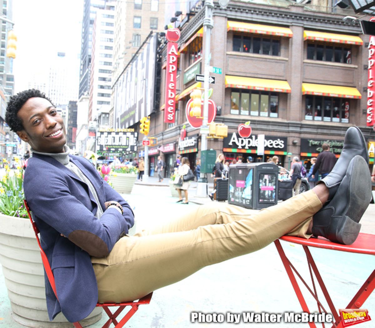 Johnny Brantley during hi Broadway debut in 'Beetlejuice' photo shoot at the Winter Garden Theatre on April 22, 2019 in New York City. at 
