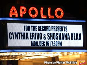 Theatre Marquee for Cynthia Erivo and Shoshana Bean performing in The 2nd Annual Night Divine Holiday Concert at the Apollo Theatre on December 16, 2019 in New York City. @ BroadwayWorld Theatre Marquee for Cynthia Erivo and Shoshana Bean performing in The 2nd Annual Nigh Photo