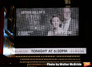 Theatre Marquee for Arthur Miller’s "All My Sons" starring Annette Benning and Tracy Letts at The American Airlines Theatre on April 22, 2019 in New York City. @ BroadwayWorld Theatre Marquee for Arthur Miller’s "All My Sons" starring Annette Benning and Photo