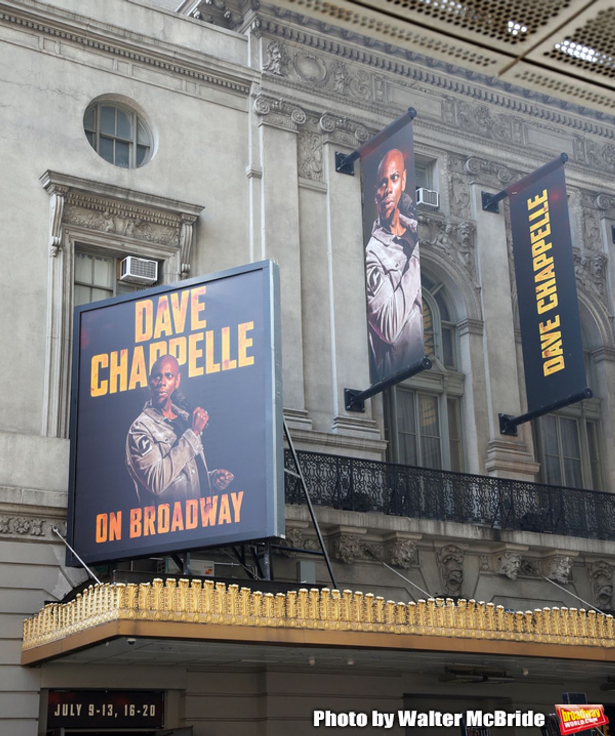 Theatre Marquee unveiling for 'Dave Chappelle on Broadway' at the Lunt-Fontanne on July 9, 2019 in New York City. at 