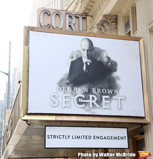 Theatre Marquee unveiling for "Derren Brown: Secret" on September 11, 2019 at the Cort Theatre in New York City. @ BroadwayWorld Theatre Marquee unveiling for "Derren Brown: Secret" on September 11, 2019 at the Cor Photo