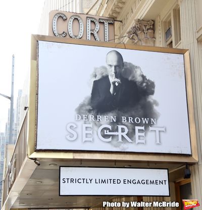 Theatre Marquee unveiling for "Derren Brown: Secret" on September 11, 2019 at the Cor Photo