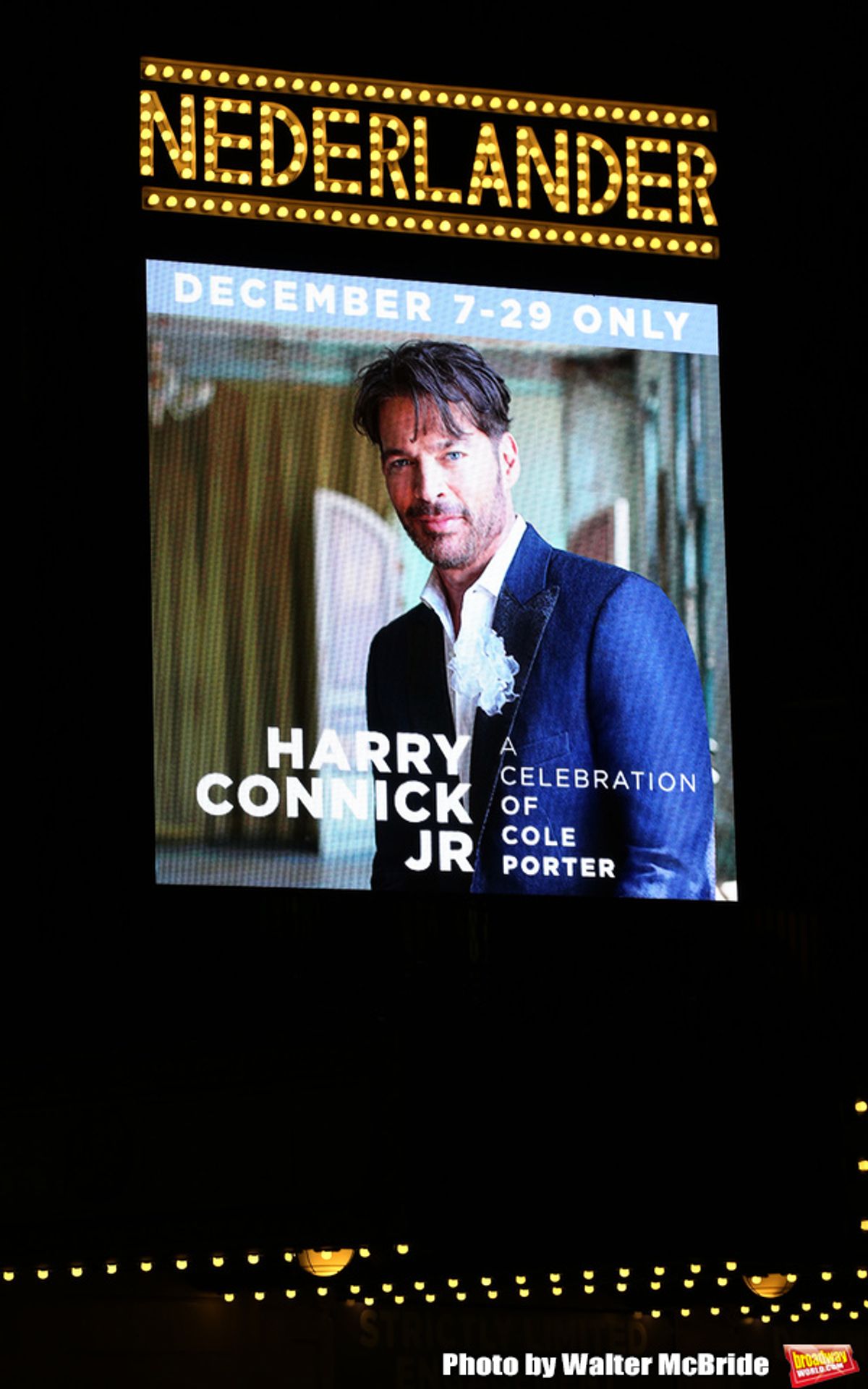 Theatre Marquee for the opening night of 'Harry Connick Jr - A Celebration Of Cole Porter' on Broadway at Nederlander Theatre on December 12, 2019 in New York City. at 