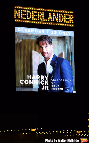 Theatre Marquee for the opening night of "Harry Connick Jr - A Celebration Of Cole Po Photo