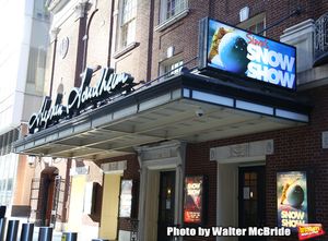 Theatre Marquee unveiling for "Slava's Snow Show" at the Stephen Sondheim Theatre on November 04, 2019 in New York City. @ BroadwayWorld Theatre Marquee unveiling for "Slava's Snow Show" at the Stephen Sondheim Theatre on Photo