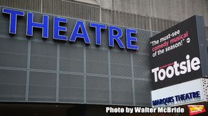 Theatre Marquee unveiling for "Tootsie" starring Santino Fontana, Lilli Cooper, Sarah Stiles, John Behlmann, Andy Grotelueschen, Julie Halston, Michael McGrath, and Reg Rogers at the Marquis Theatre on February 18, 2019 in New York City. @ BroadwayWorld Theatre Marquee unveiling for "Tootsie" starring Santino Fontana, Lilli Cooper, Sarah Photo