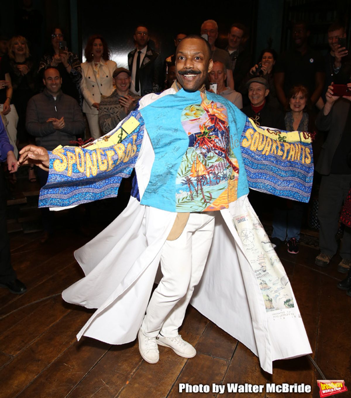 T. Oliver Reid during the Actors' Equity Legacy Robe Ceremony honoring T. Oliver Reid for  'Hadestown' at the Walter Kerr Theatre on April 17, 2019  in New York City. at 