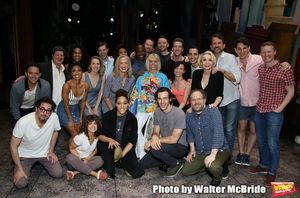 Jenifer Foote, Santinio Fontana, Reg Rogers, Michael McGrath, Sarah Stiles, Lilli Cooper, John Behlmann, Andy Grotelueschen and Julie Halston with cast during the Broadway Opening Night Actors' Equity Legacy Robe Ceremony honoring Jenifer Foote for "Tootsie" at The Marquis Theatre on April 22, 2019 in New York City. @ BroadwayWorld Jenifer Foote, Santinio Fontana, Reg Rogers, Michael McGrath, Sarah Stiles, Lilli Coo Photo